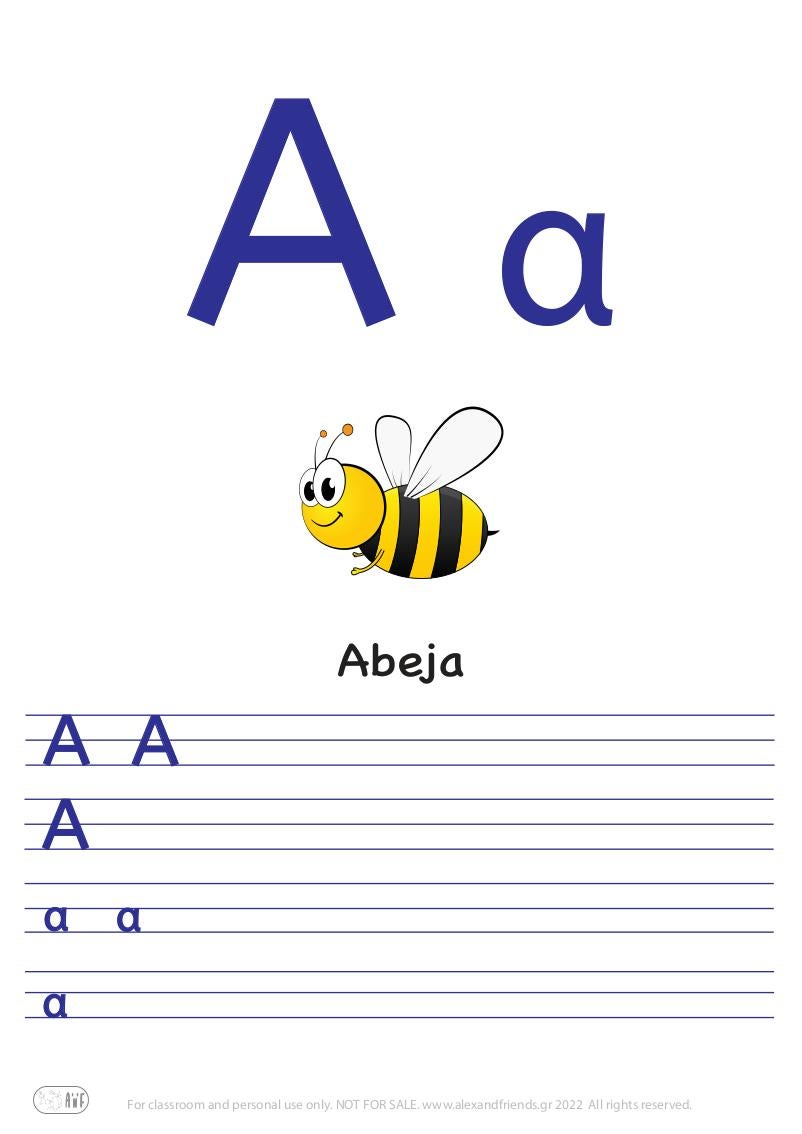 Spanish alphabet exercises