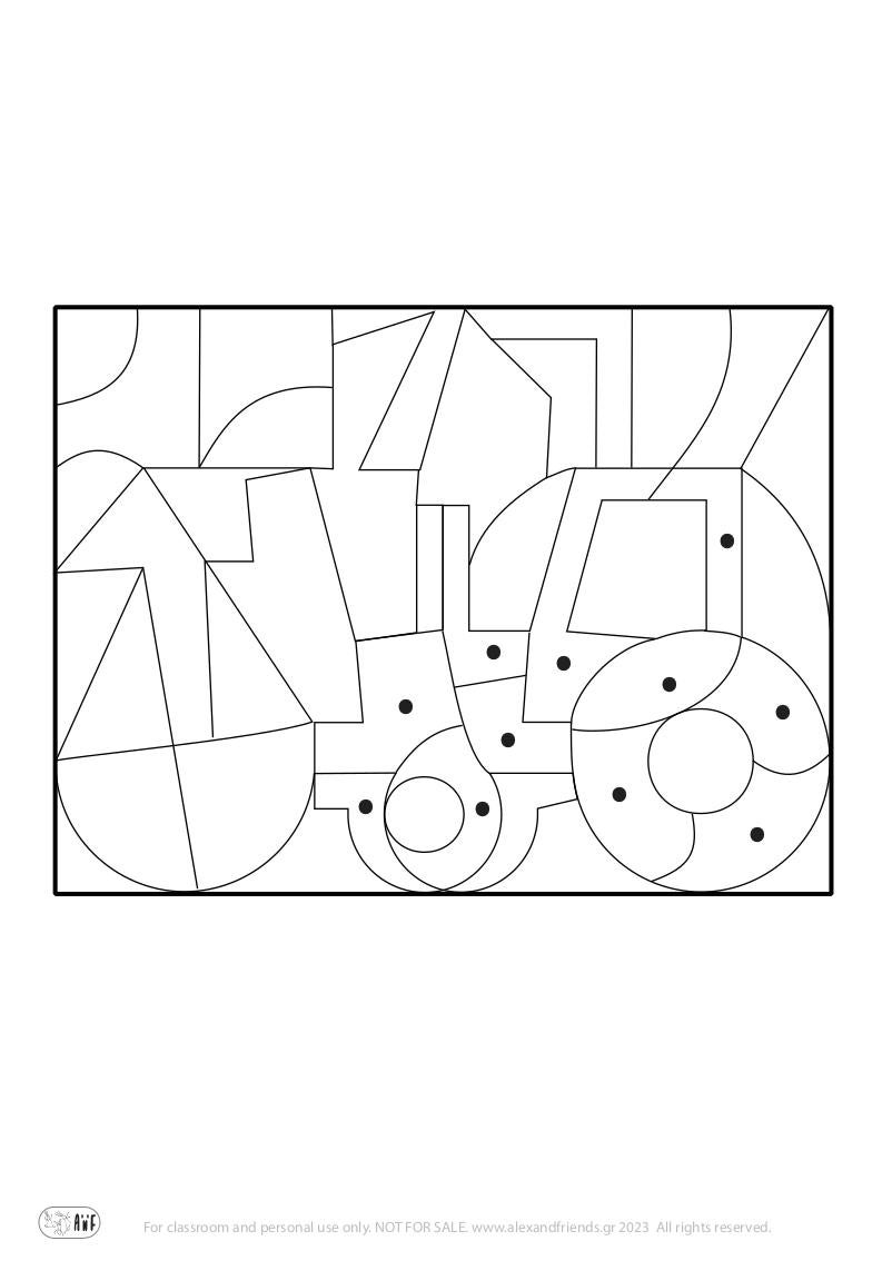Coloring Puzzle - Tractor