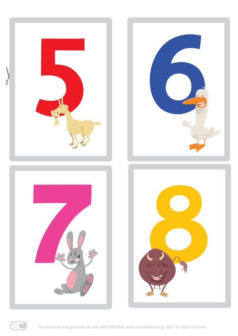 Colorful numbers and animals