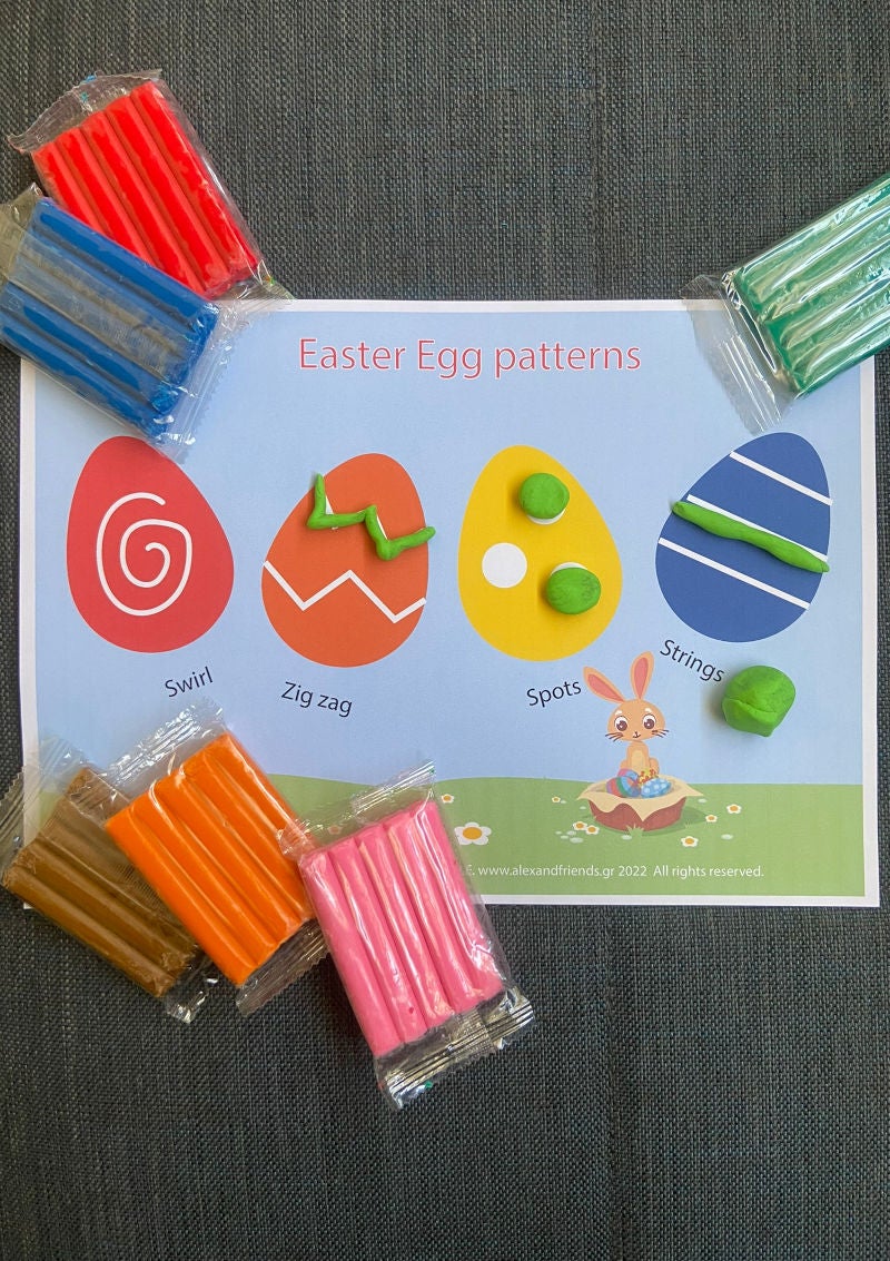 Plasticine Easter eggs