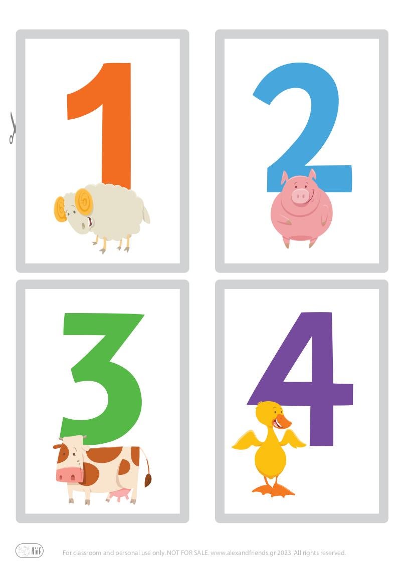 Number cards and symbols