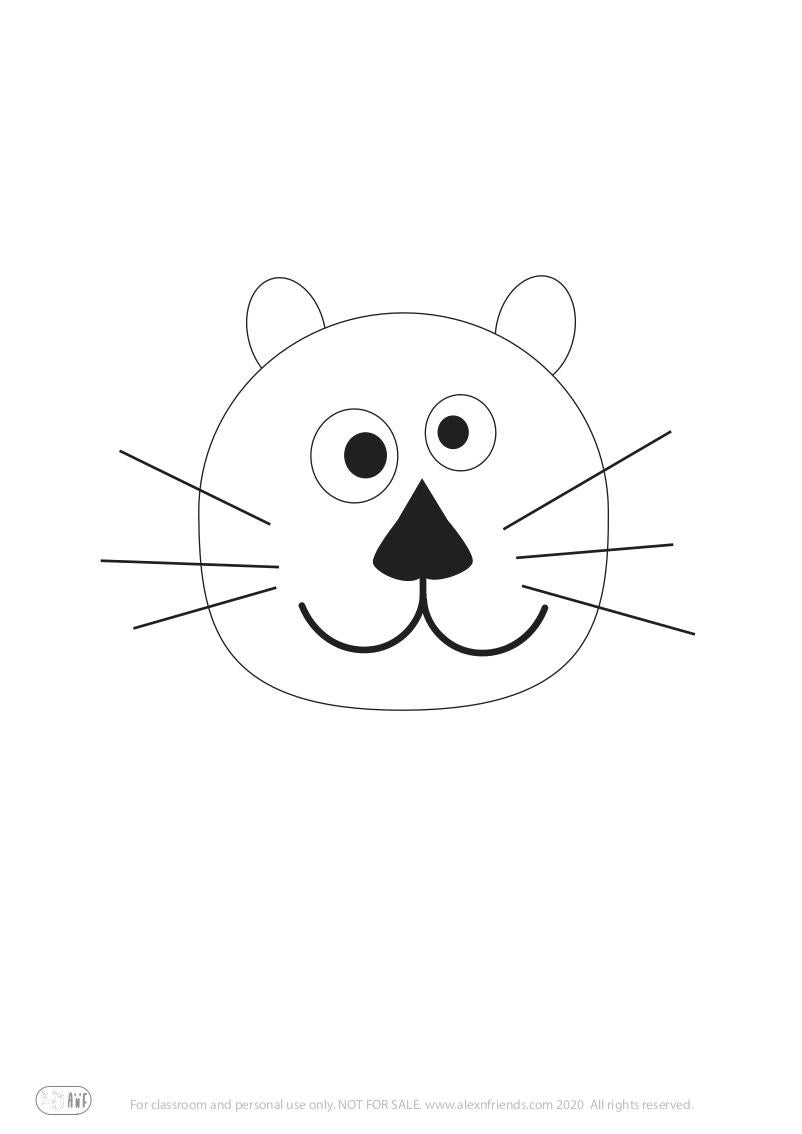 Spaghetti Lion (printable material in black and white)