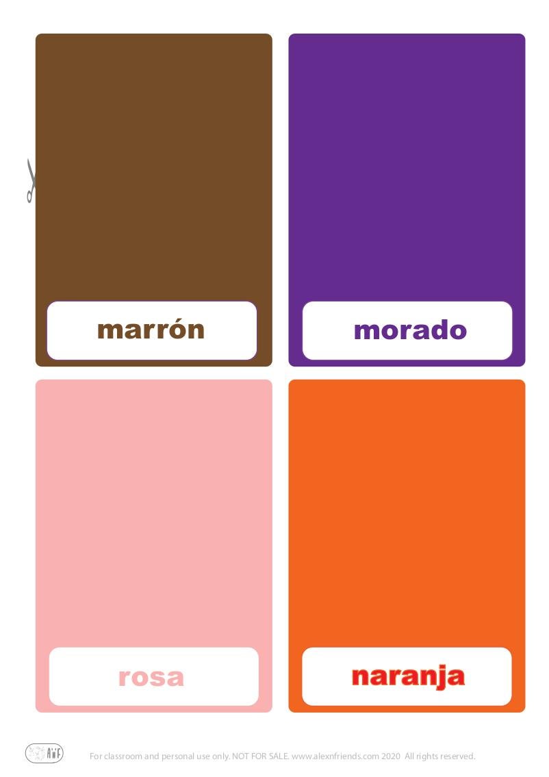 Color cards (Spanish)