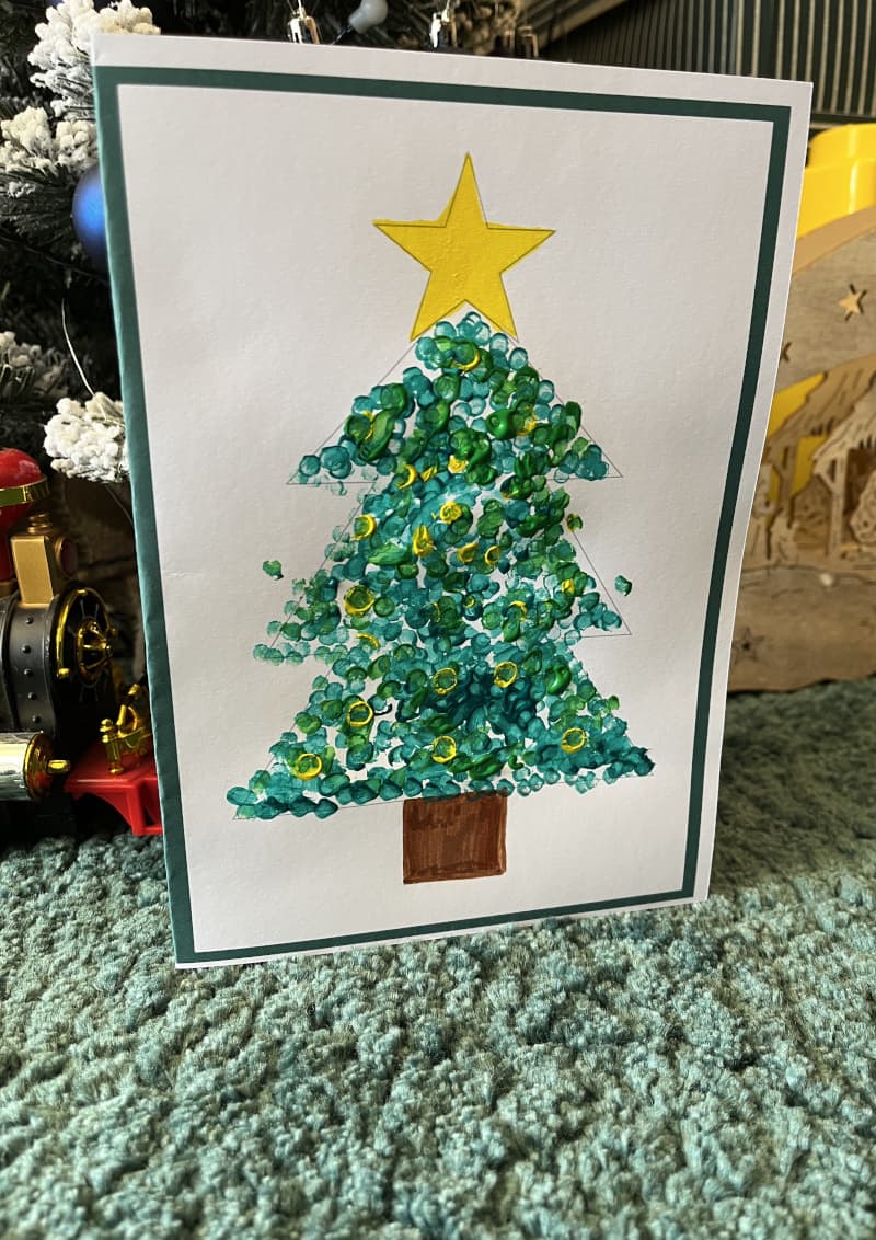 Easy Christmas Tree or Bauble Card (simple craft for very young children)