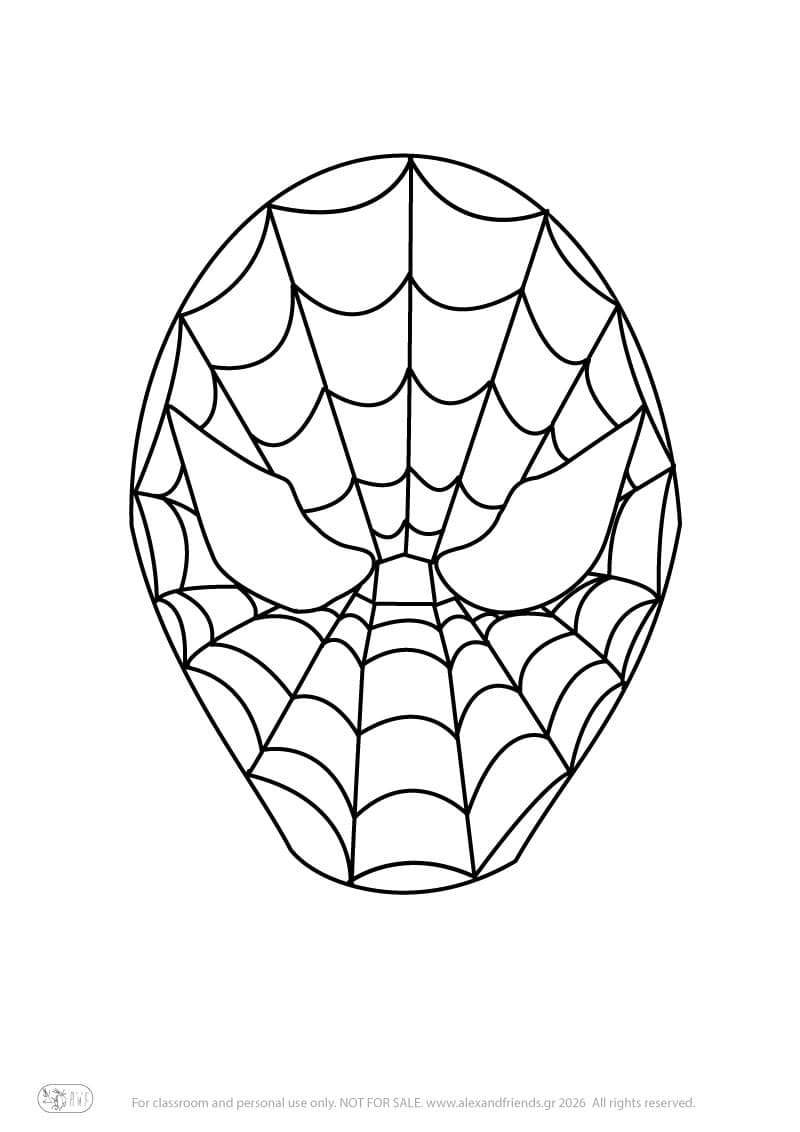 Μάσκες σούπερ ηρώων για παιδιά για χρωμάτισμα και αποκριάτικο παιχνίδι Spiderman