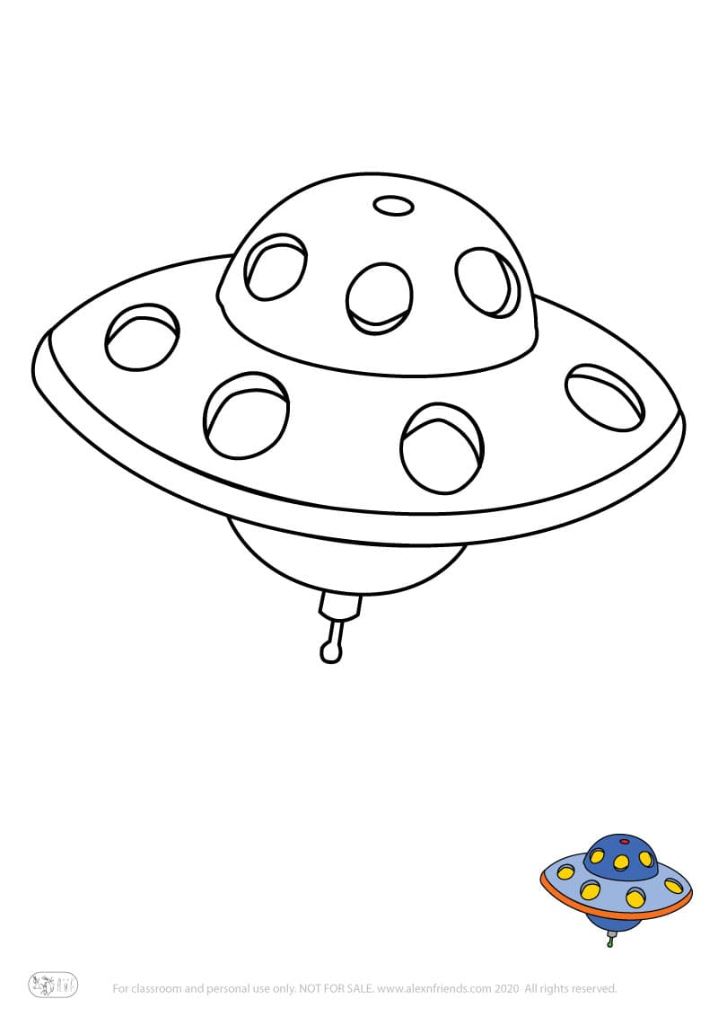 Εκπαιδευτική δραστηριότητα για παιδιά. Δωρεάν εκτυπώσιμο φύλλο ζωγραφικής με διαστημόπλοιο