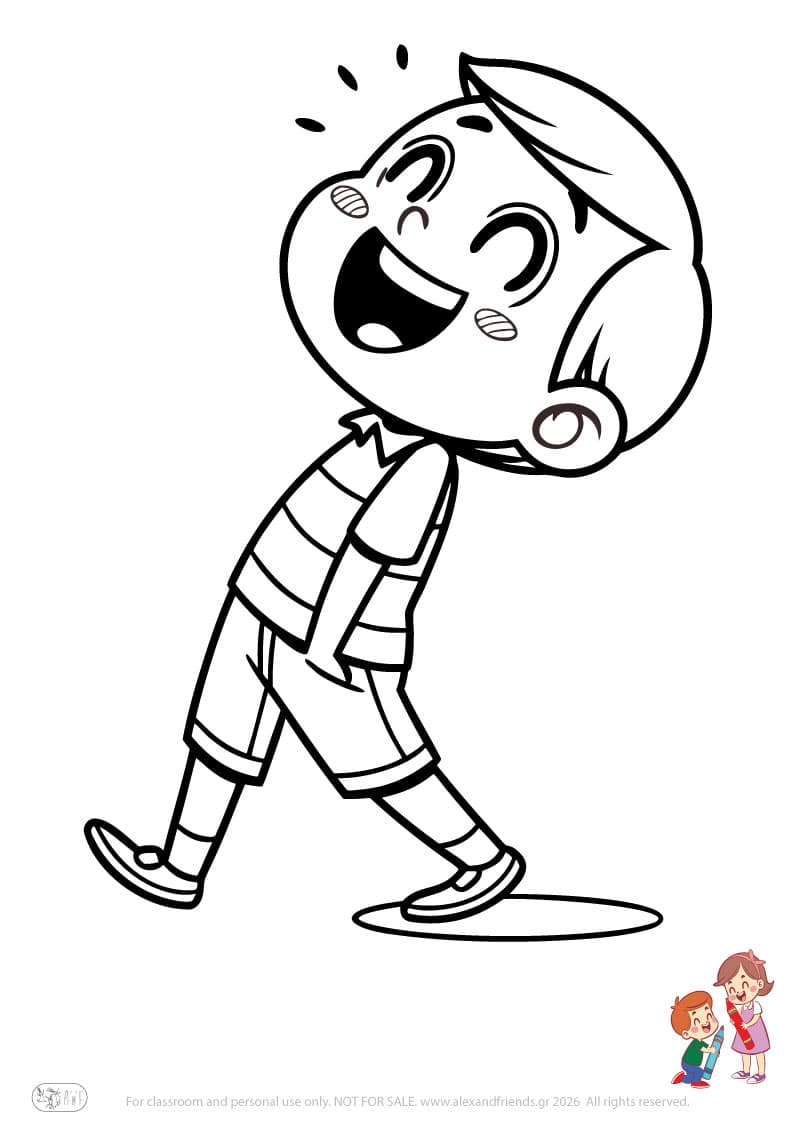 Boy. Simple coloring page printable for toddlers and preschoolers