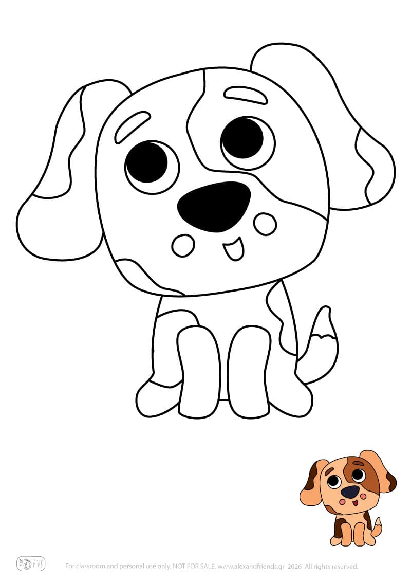 Dog. Printable animal coloring pages for preschoolers collection – Alex'n'Friends
