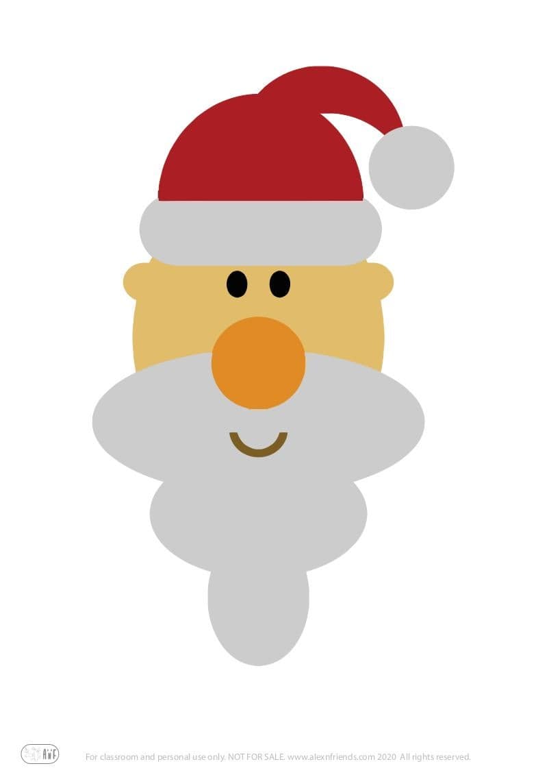 Free printable stickers for kids. Christmas and New Year's. Santa Claus.