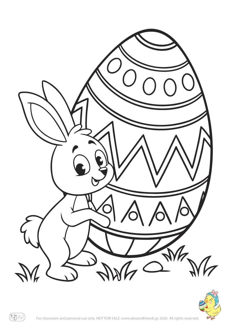 Bunny with big Easter egg