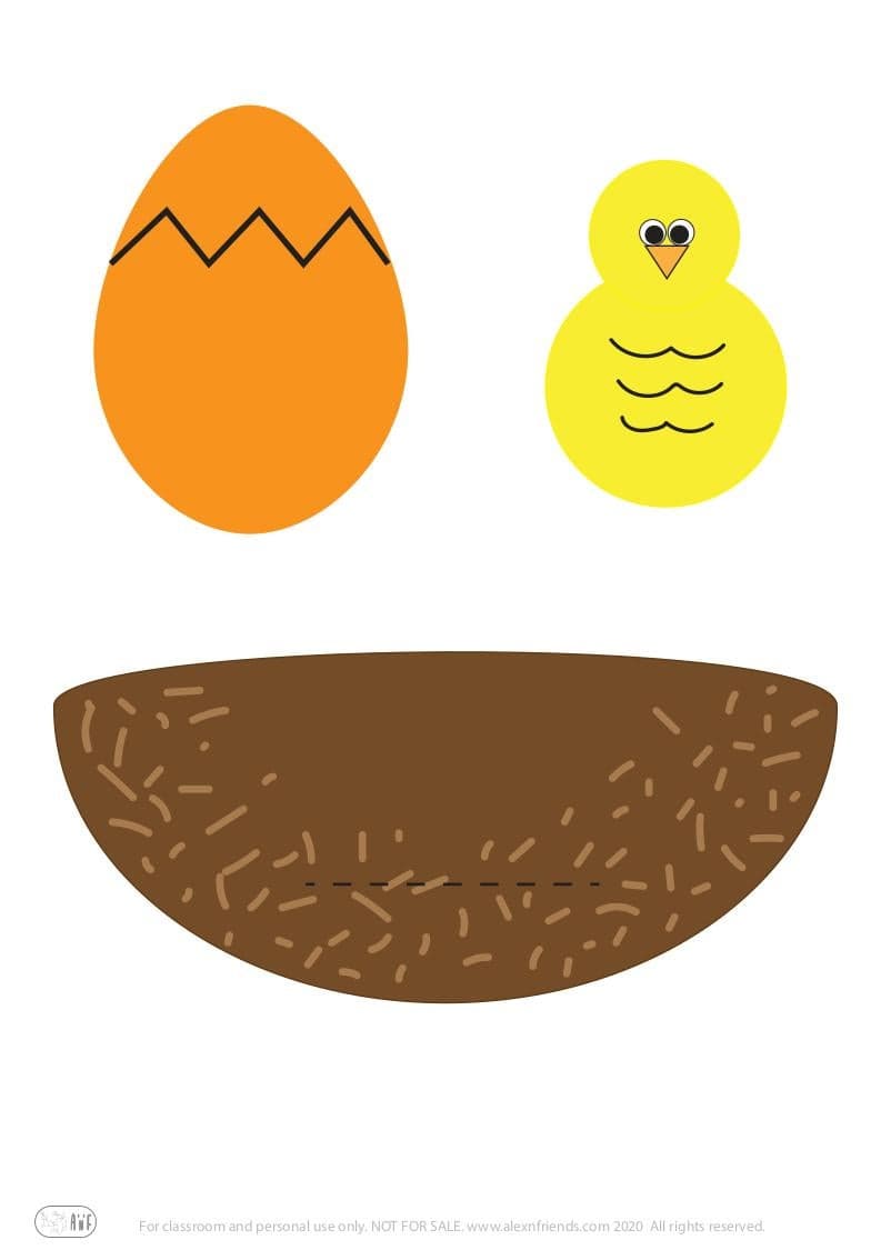 Craft for Easter for kids. Chick and egg.