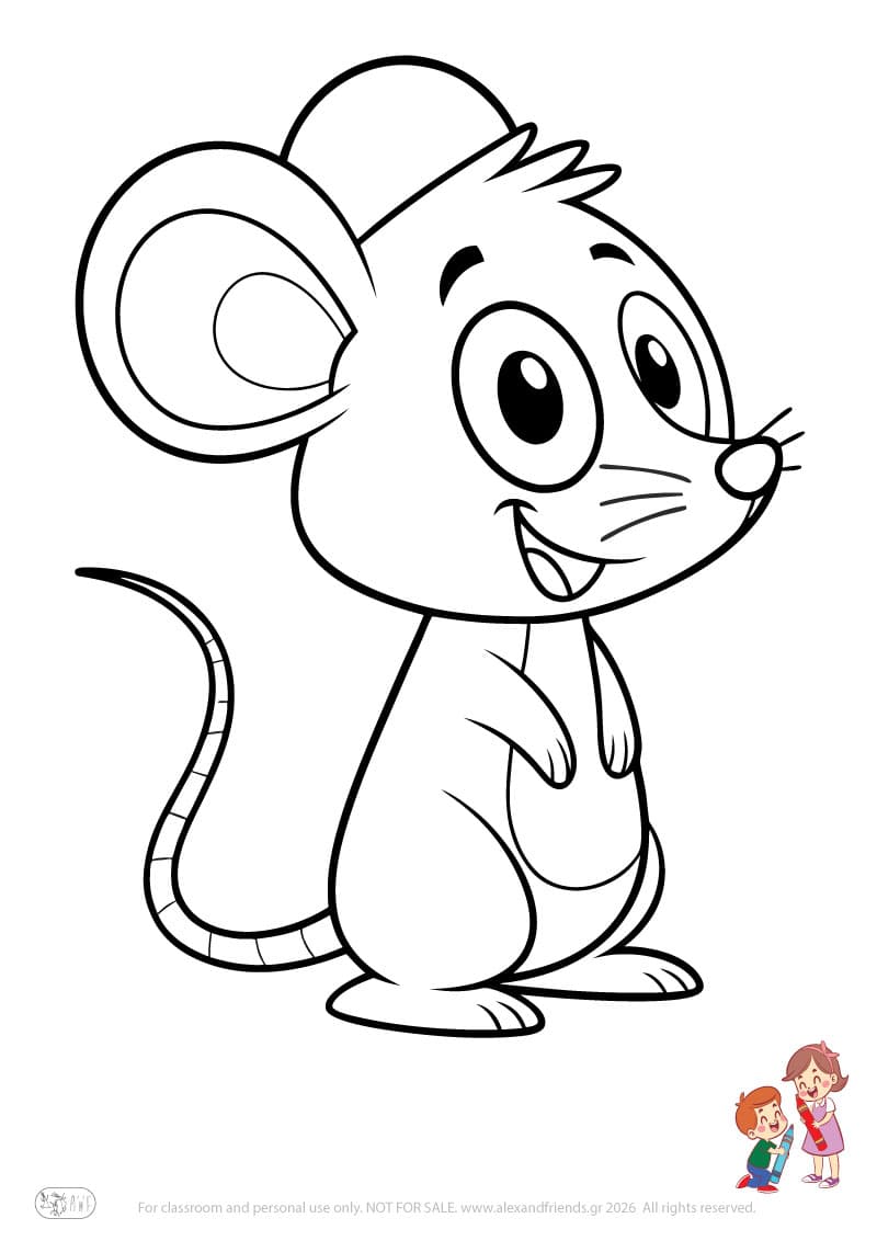 Mouse. Animal coloring pages for preschoolers