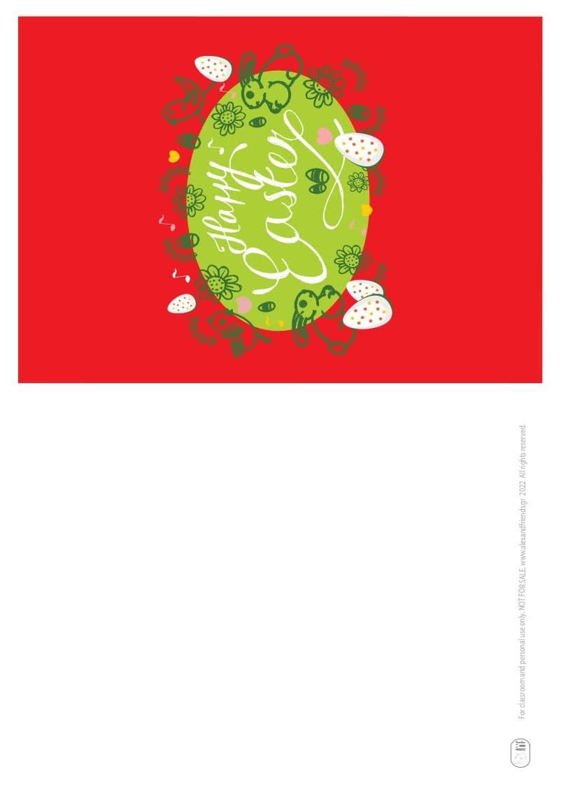 Πασχαλινή κάρτα HAPPY EASTER. Εκτυπώσιμες πασχαλινές ευχετήριες κάρτες