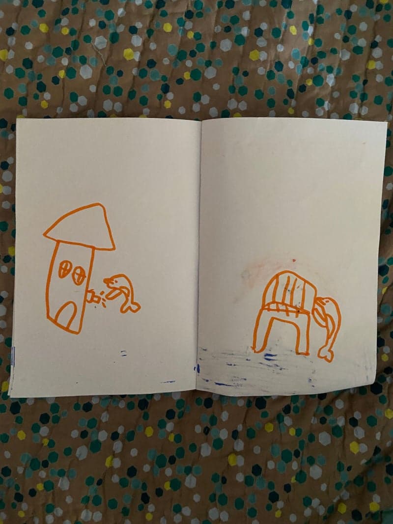 Educational play for toddlers for preschool. Educational activity for kids for kindergarten. Bookbinding. 