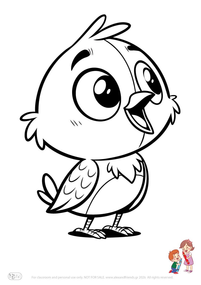 Bird. Animal coloring pages for preschoolers