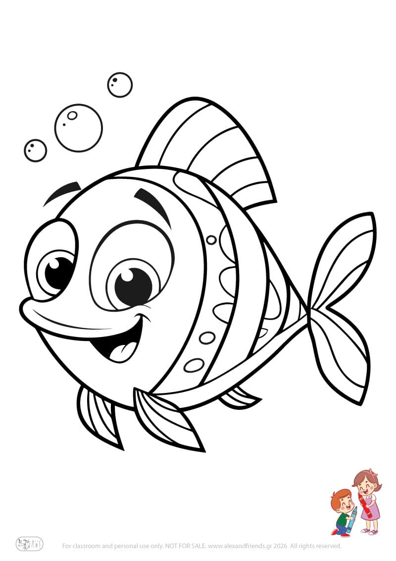 Fish. Animal coloring pages for preschoolers