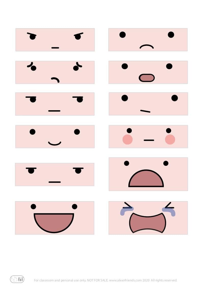 Educational play for toddlers. Identify emotions. Faces with different emotional states.