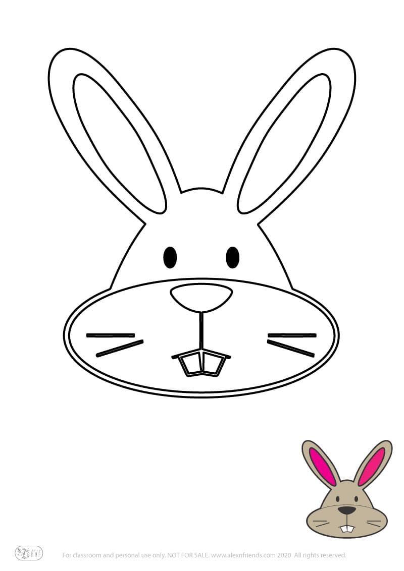 Learning activity for kids. Free printable coloring page of a rabbit