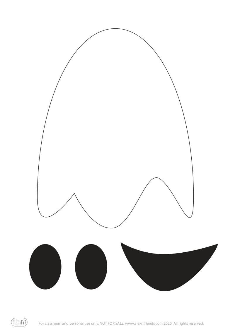 Halloween. Happy Ghosts. Free printable craft for kids.