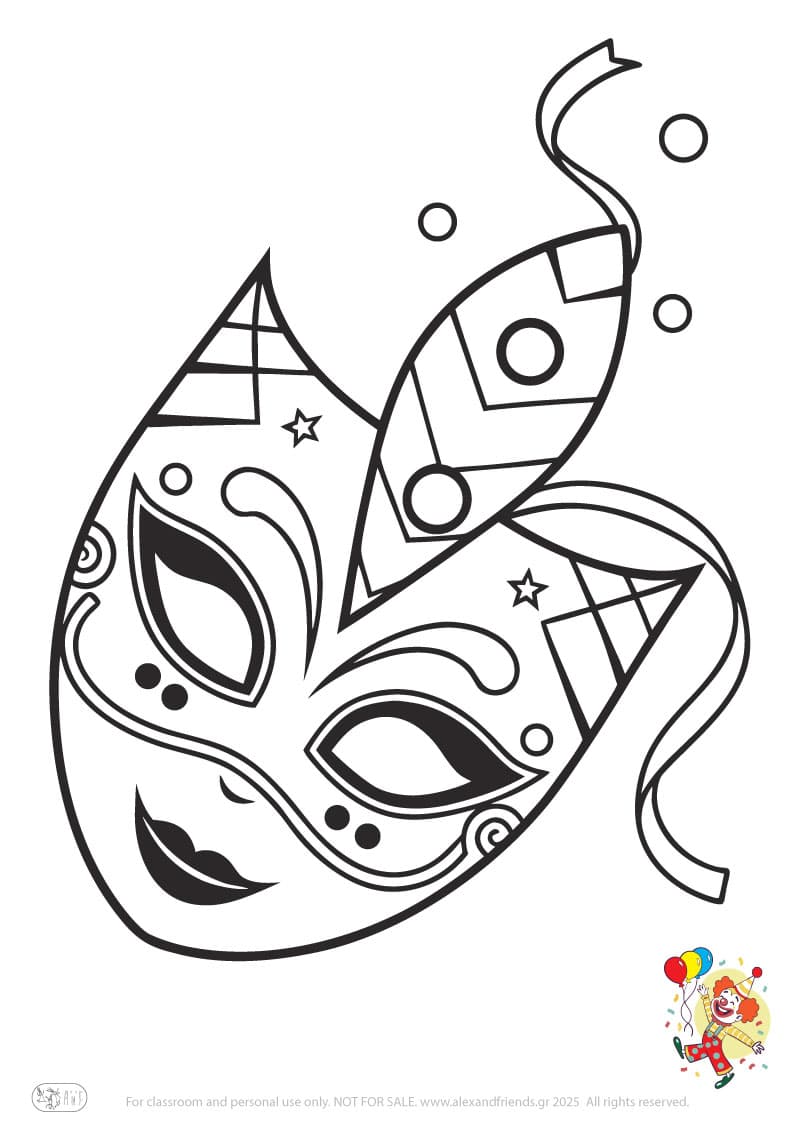 Φύλλο ζωγραφικής Αποκριάτικη μάσκα