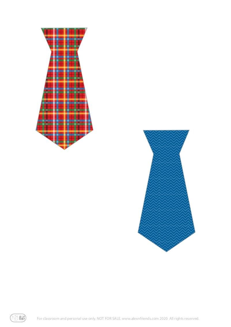 Χειροτεχνία κάρτα για την γιορτή του πατέρα για παιδιά προσχολικής ηλικίας με δωρεάν εκτυπώσιμες γραβάτες. 