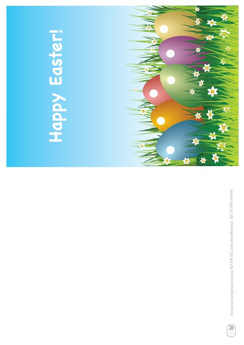 Happy Easter Card. Printable Easter greeting cards with Easter themes for kids