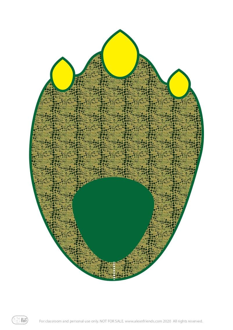 Δωρεάν εκτυπώσιμη χειροτεχνία για τις Απόκριες για παιδιά. Αριστερό πόδι δεινόσαυρου. 