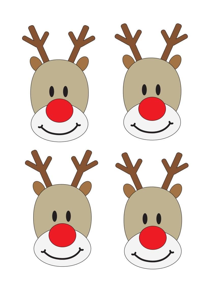 Free printable craft for kids for the holidays. Christmas and New Year's. Rudolf red nose lollipop reindeer.