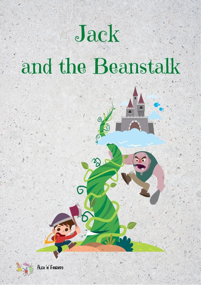 Free printable pdf of the classic fairy tale in english with pictures. Jack and the Beanstalk.