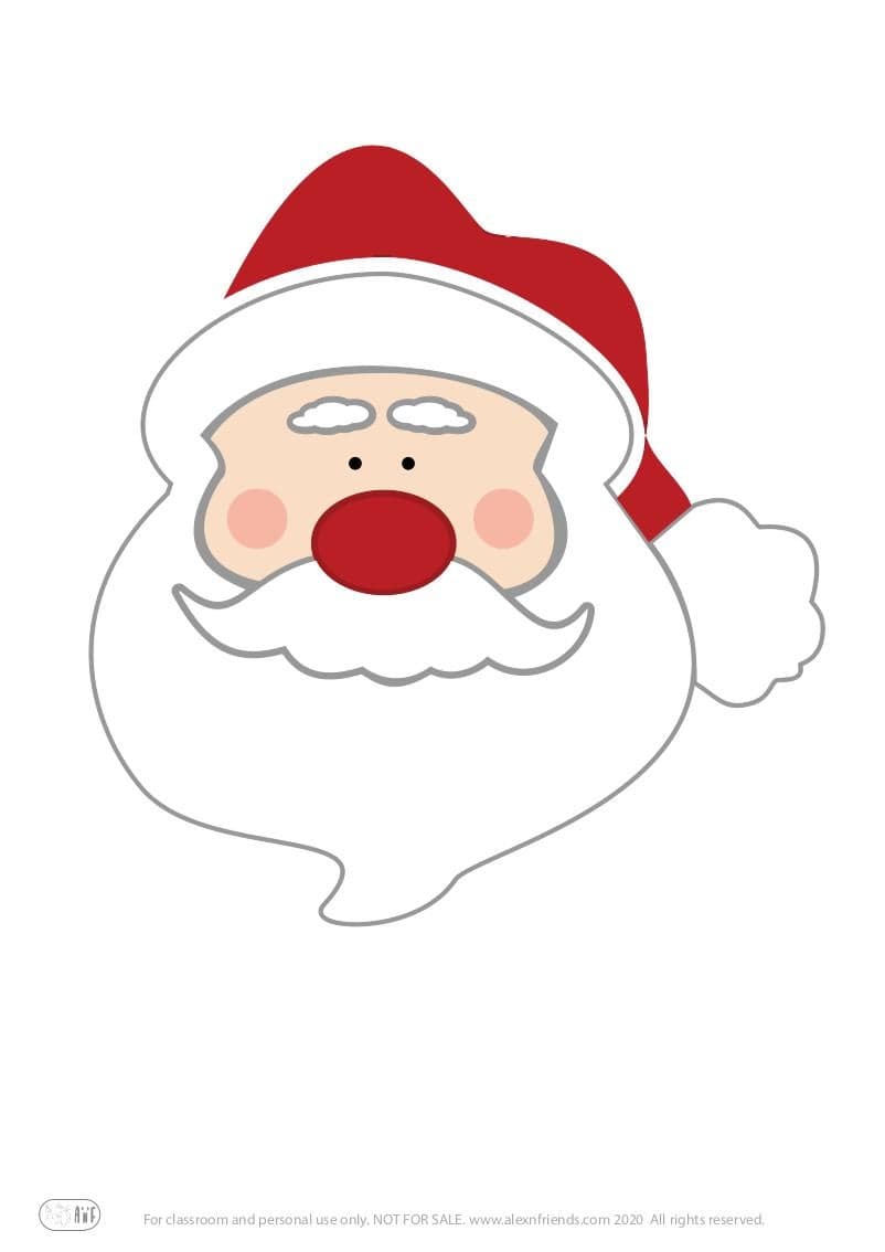 Free printable stickers for kids. Christmas and New Year's. Santa Claus.