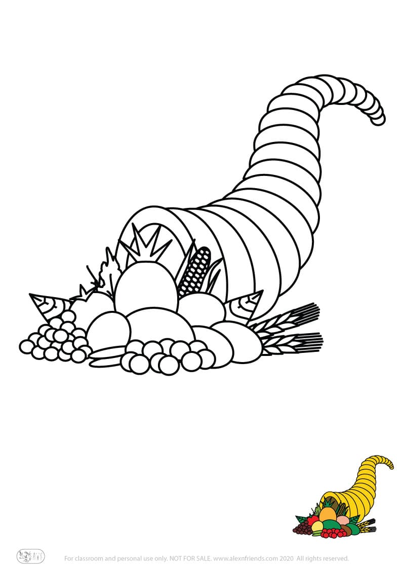 Learning activity for kids. Free printable coloring page of fruit and vegetables