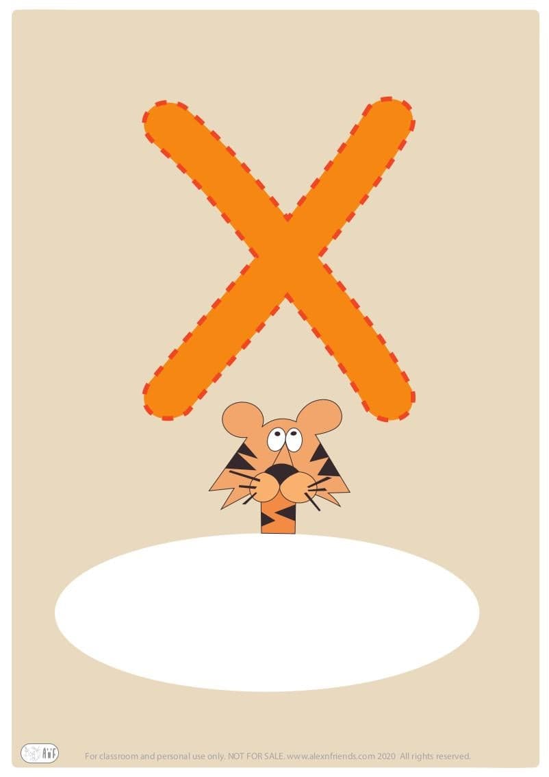 Δωρεάν εκτυπώσιμο εξώφυλλο για παιδικό ντοσιέ με το ελληνικό γράμμα Χ. 