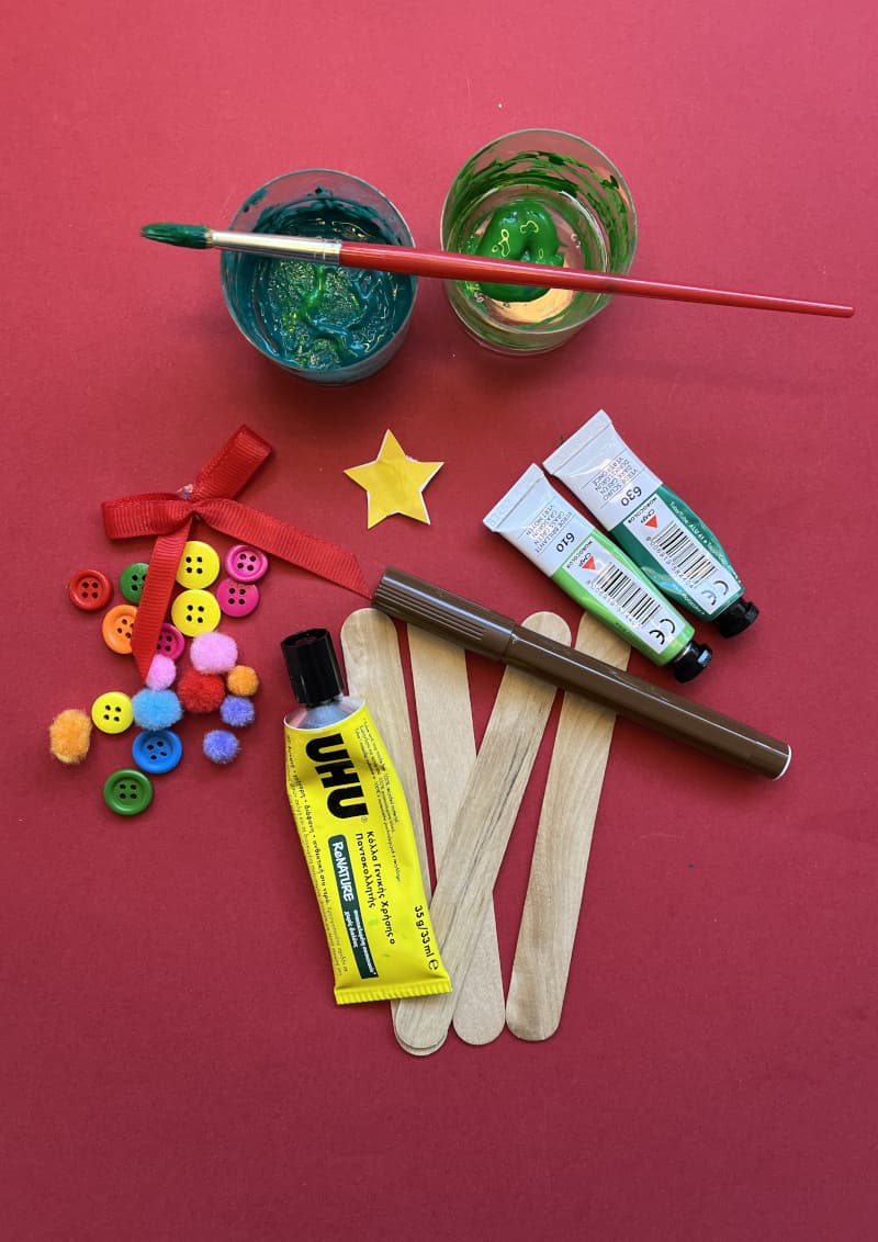 Christmas Tree Made from Craft Sticks