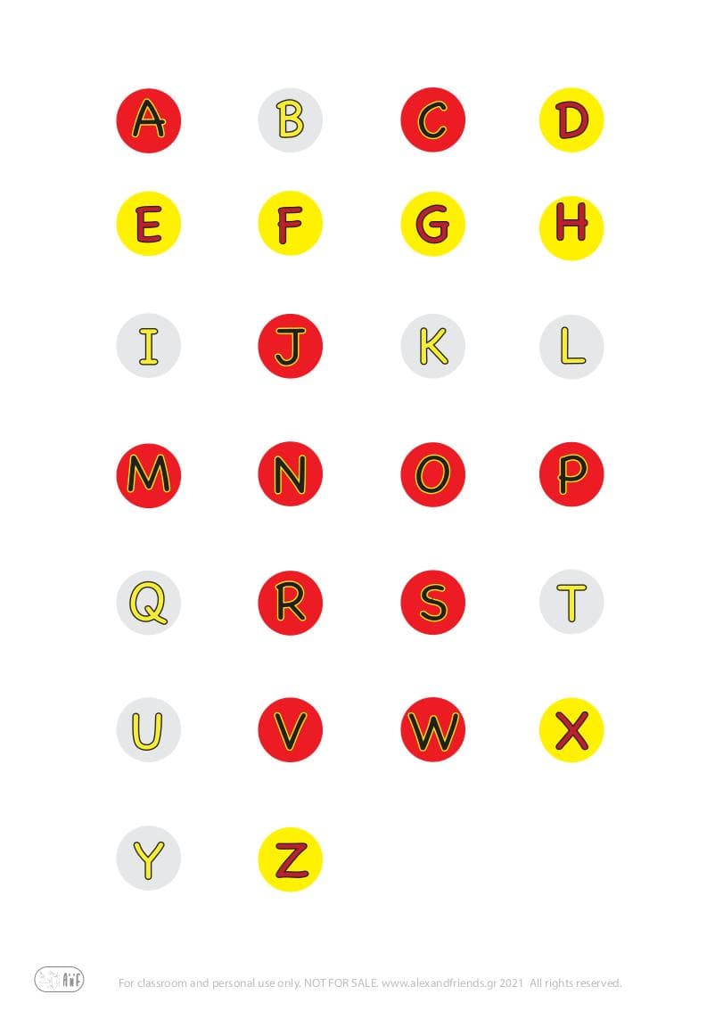 Free printable learning activity for kids for the holidays. Christmas and New Year's. English alphabet Christmas tree.