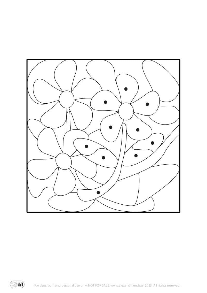 Hidden picture coloring pages for toddlers preschool. Free printable. Flower.
