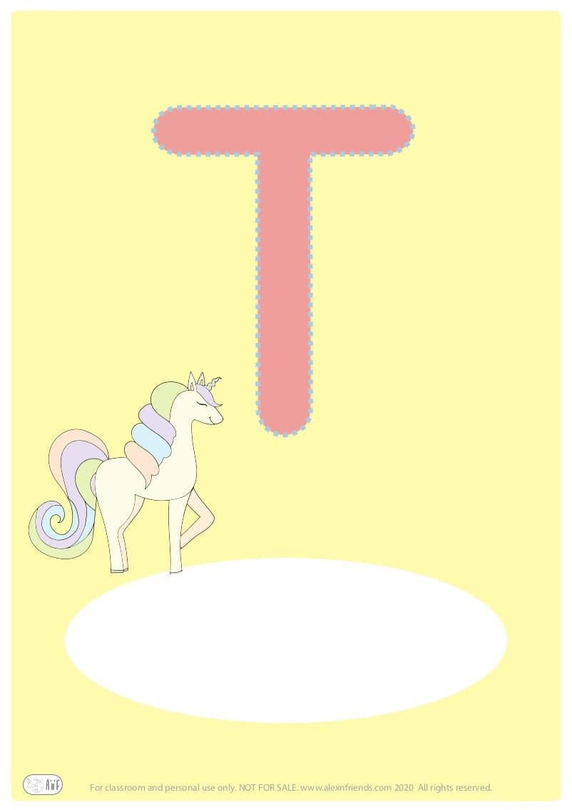 Δωρεάν εκτυπώσιμο εξώφυλλο για παιδικό ντοσιέ με το ελληνικό γράμμα Τ. 