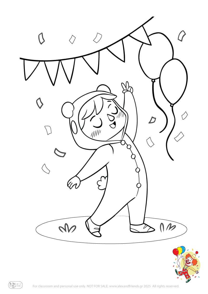 Φύλλο ζωγραφικής Αποκριάτικο πάρτυ