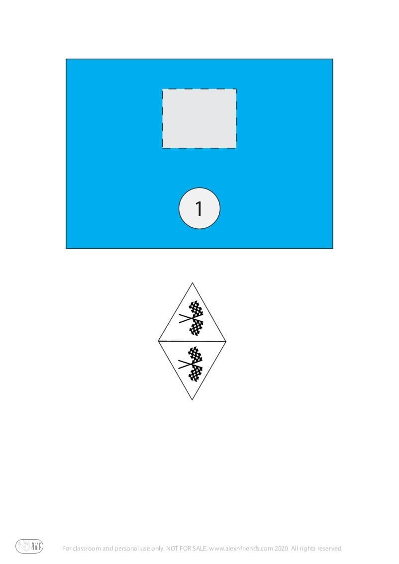 Toilet paper roll racing cars craft for preschoolers with free printable material. Blue car.