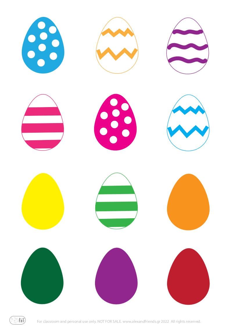Craft. Free printable for kids for Easter. Eggs. Learning to count.