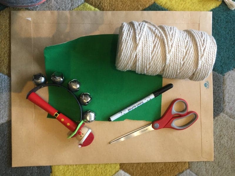 Educational game for kids. Christmas and New Year's. The elf's toy-making tools.