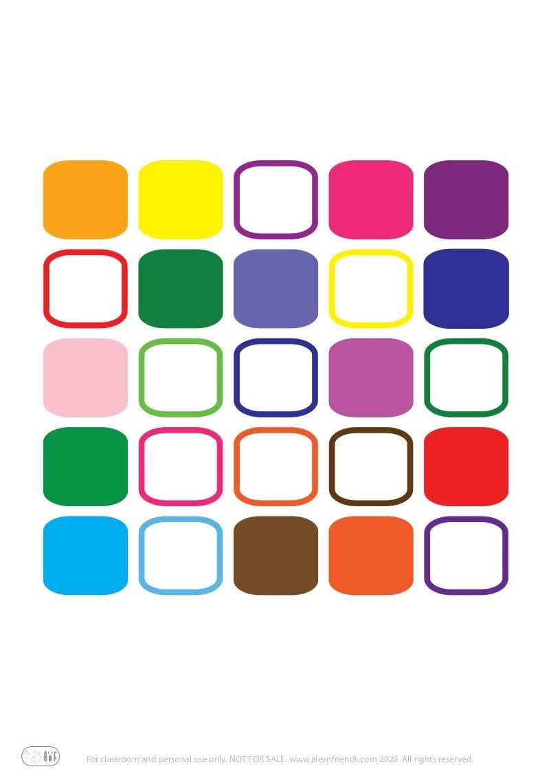 Free coloring page for kids. Learning shapes and colors.