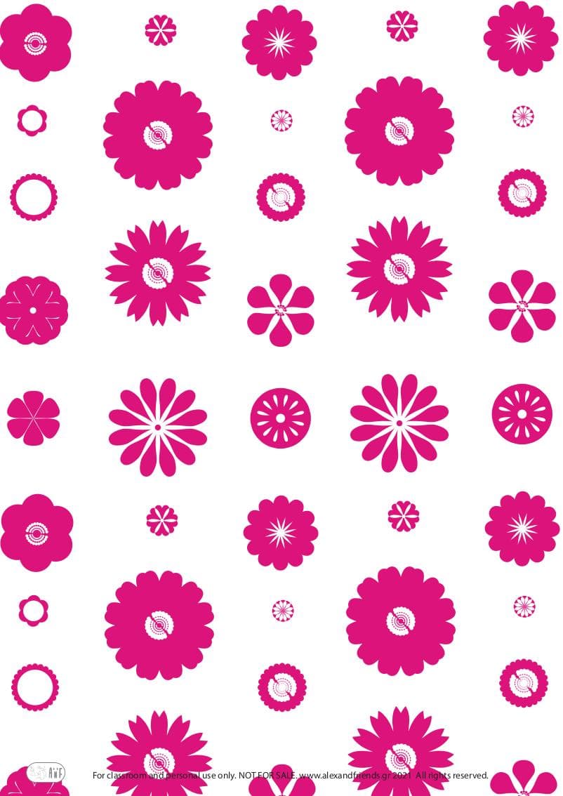 Basket for Easter eggs. Craft for Easter for kids with free printable material. Flowers.