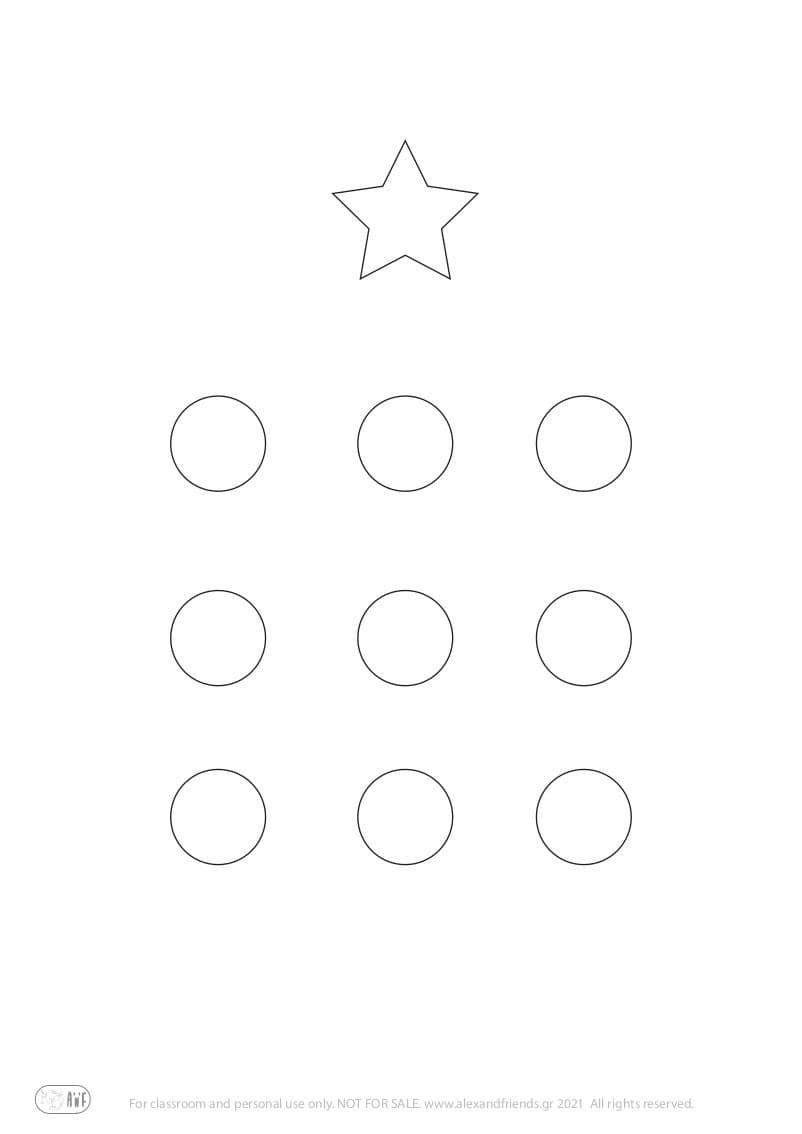 Free printable craft for kids for the holidays. Christmas and New Year's. Cone Christmas tree.