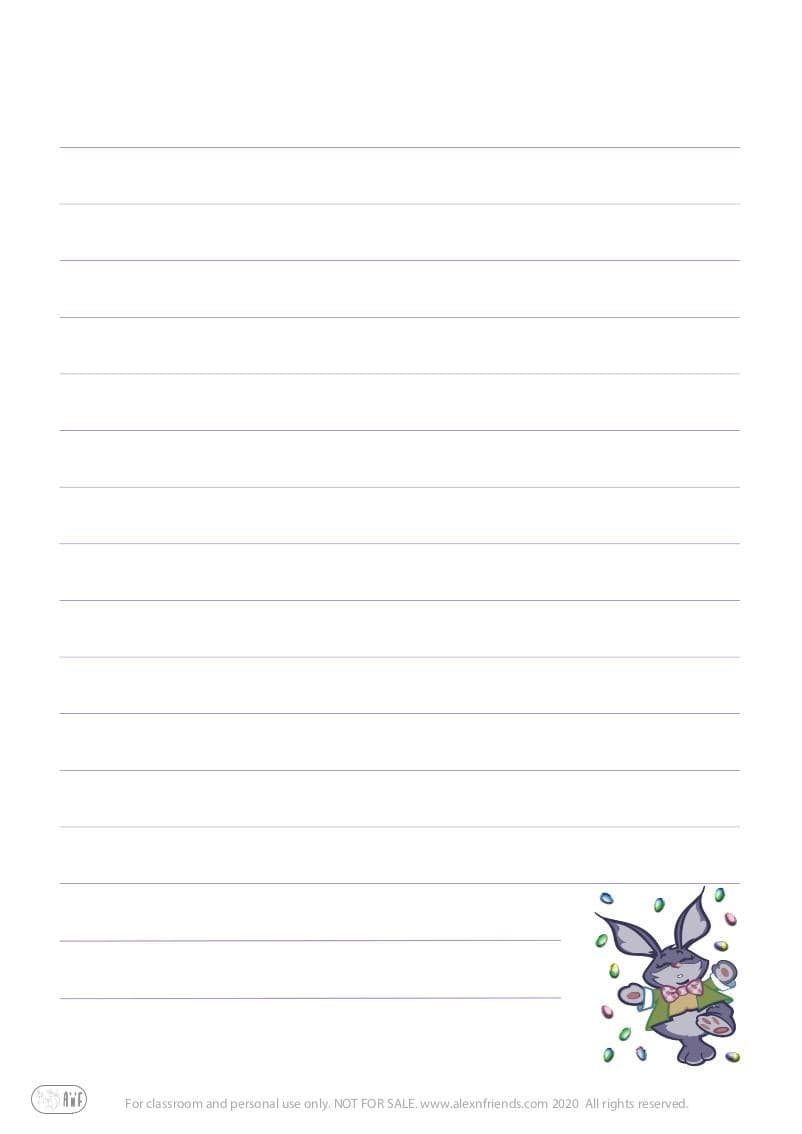 Bunny (with envelope). Printable stationery for Easter for kids. Little bunny.
