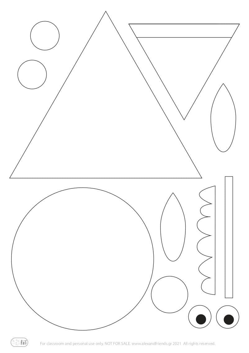 Free printable craft for kids for the holidays. Christmas and New Year's. Santa Claus elf.