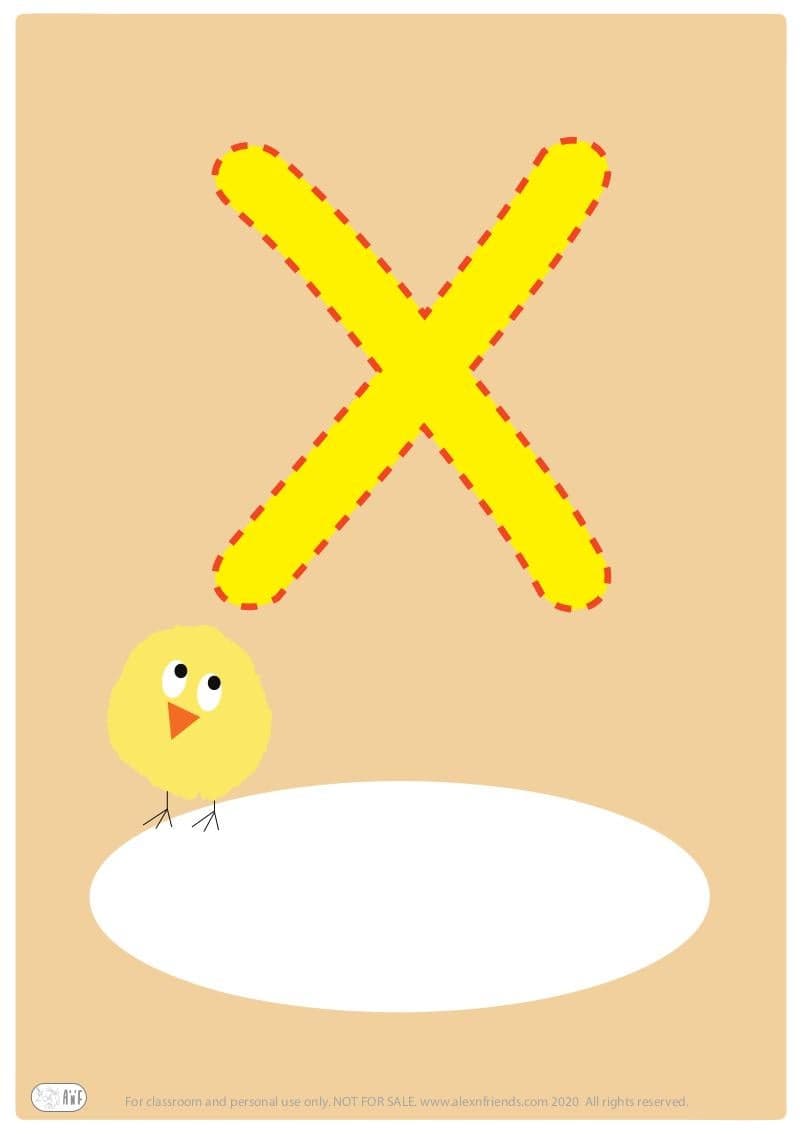 Δωρεάν εκτυπώσιμο εξώφυλλο για παιδικό ντοσιέ με το ελληνικό γράμμα Χ. 