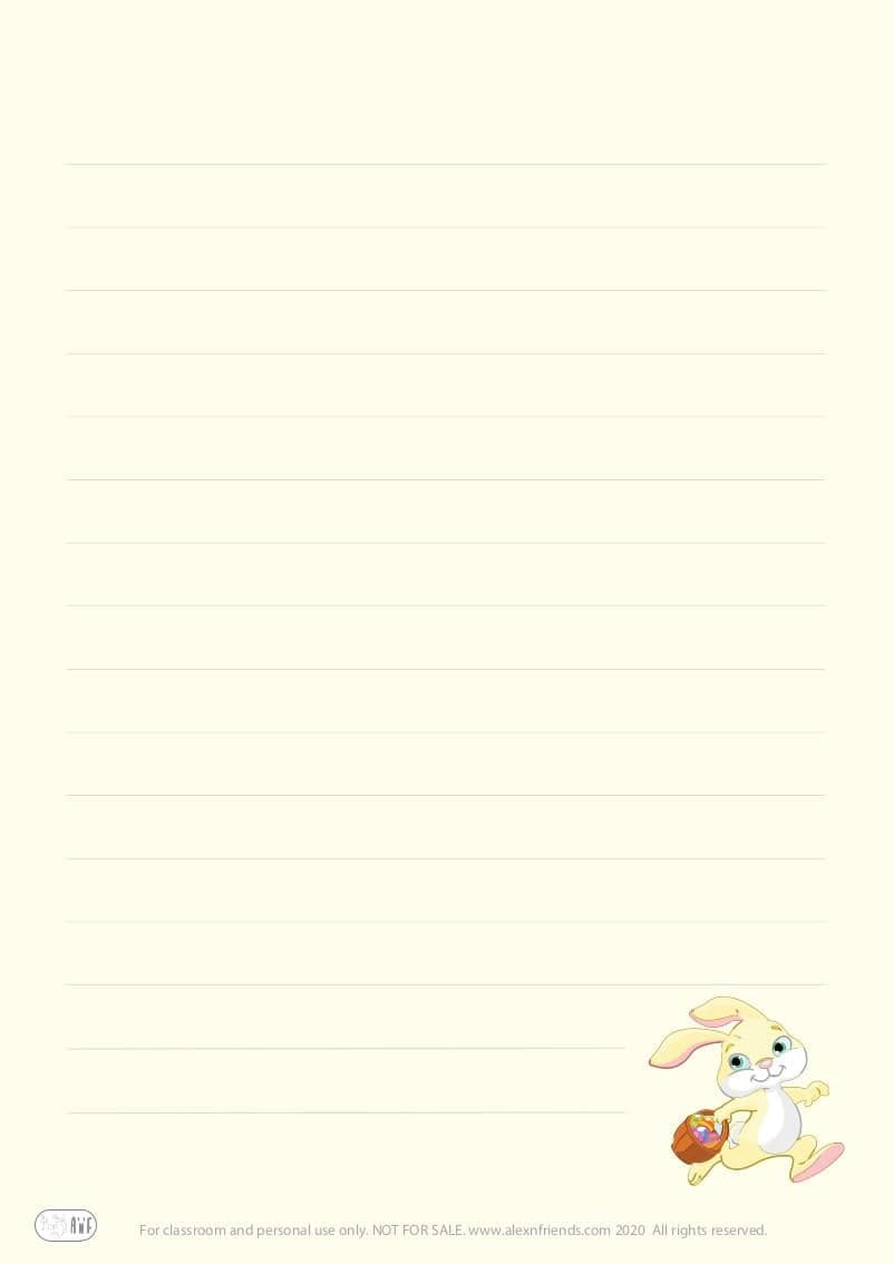 Bunny. Printable stationery for Easter for kids. Little bunny.