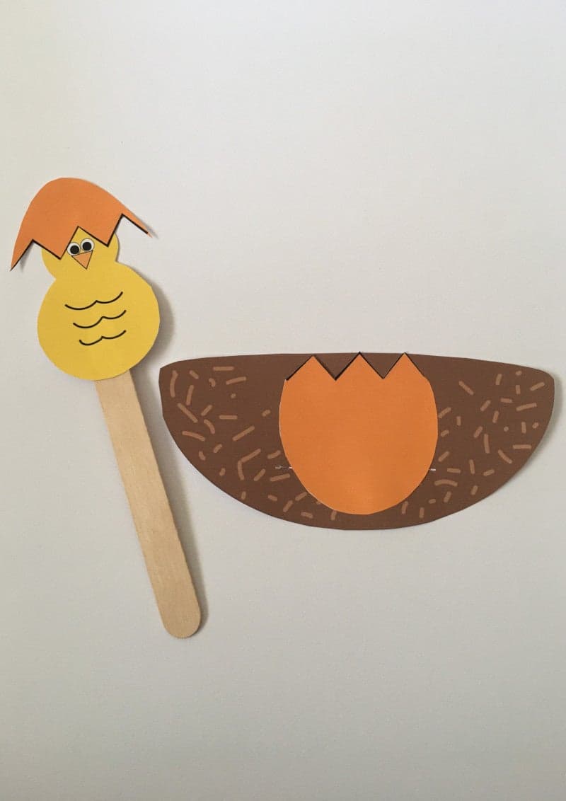 Craft for Easter for kids. Chick and egg.
