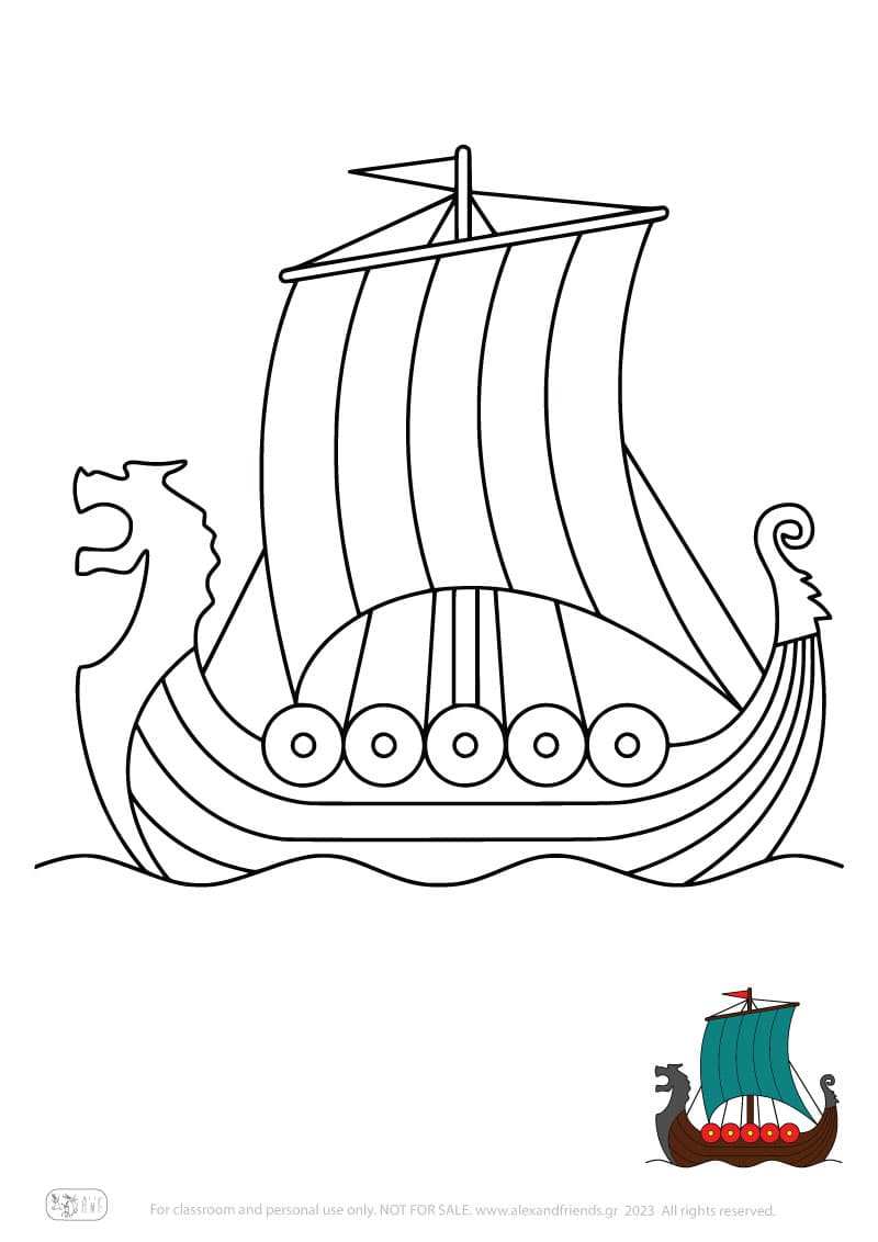 Εκπαιδευτική δραστηριότητα για παιδιά. Δωρεάν εκτυπώσιμο φύλλο ζωγραφικής με καράβι