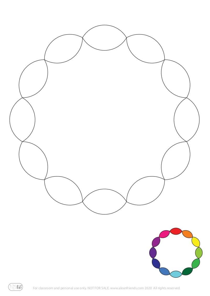 Free coloring page for kids. Learning shapes and colors.